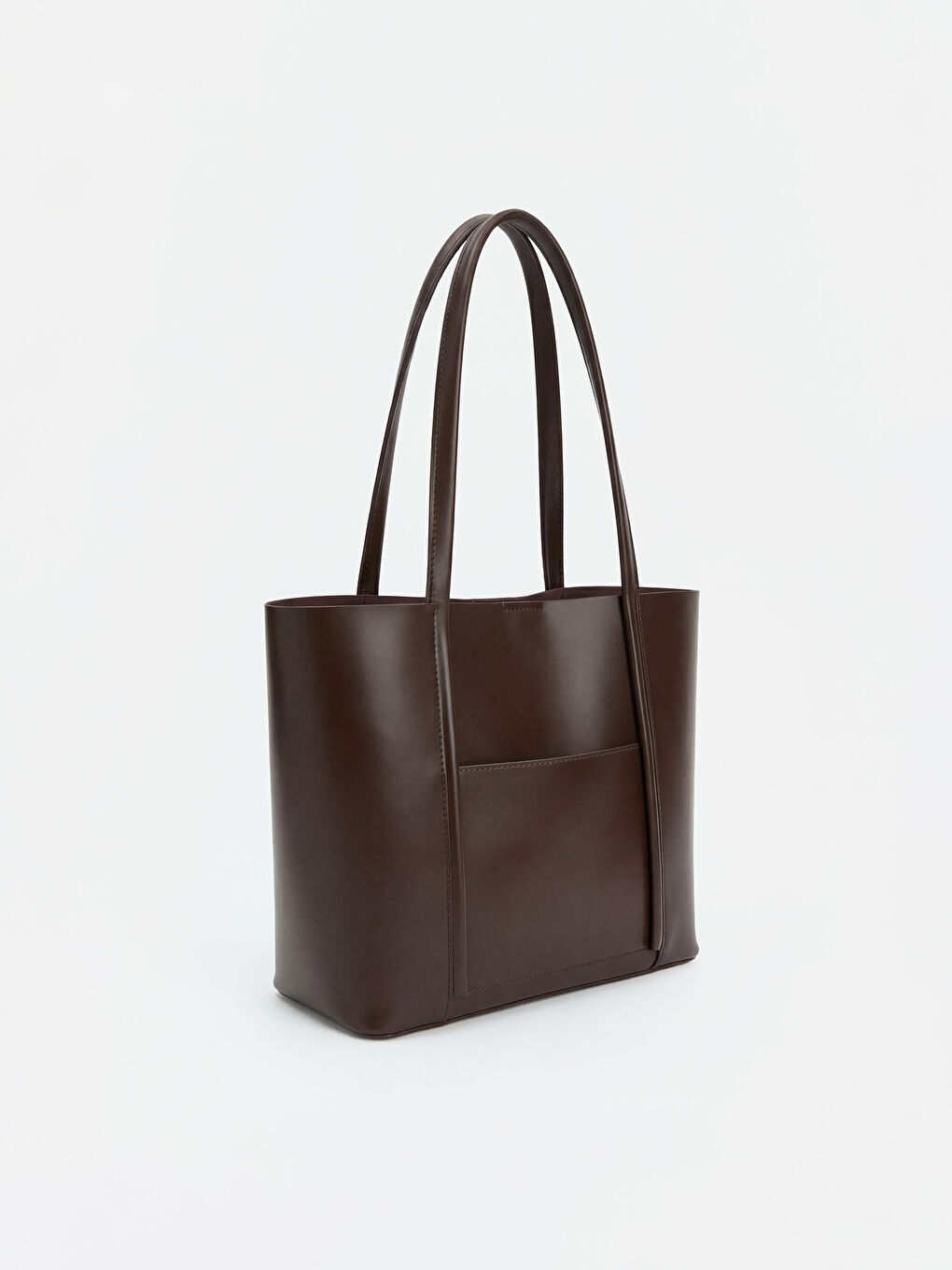 Kahverengi Deri Görünümlü Kadın Omuz Çantası ve El Çantası-1