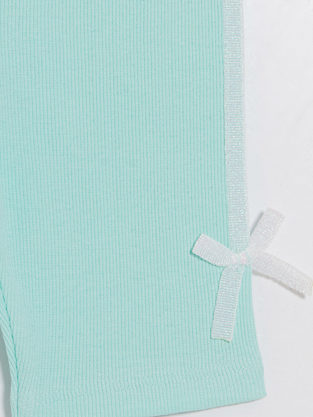 Turkuaz Beli Lastikli Kız Çocuk Kaşkorse Kısa Tayt-2