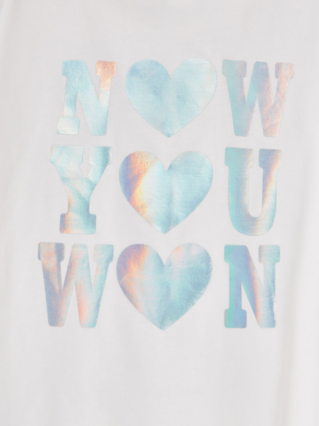 Beyaz Bisiklet Yaka Baskılı Kız Çocuk Tişört-3