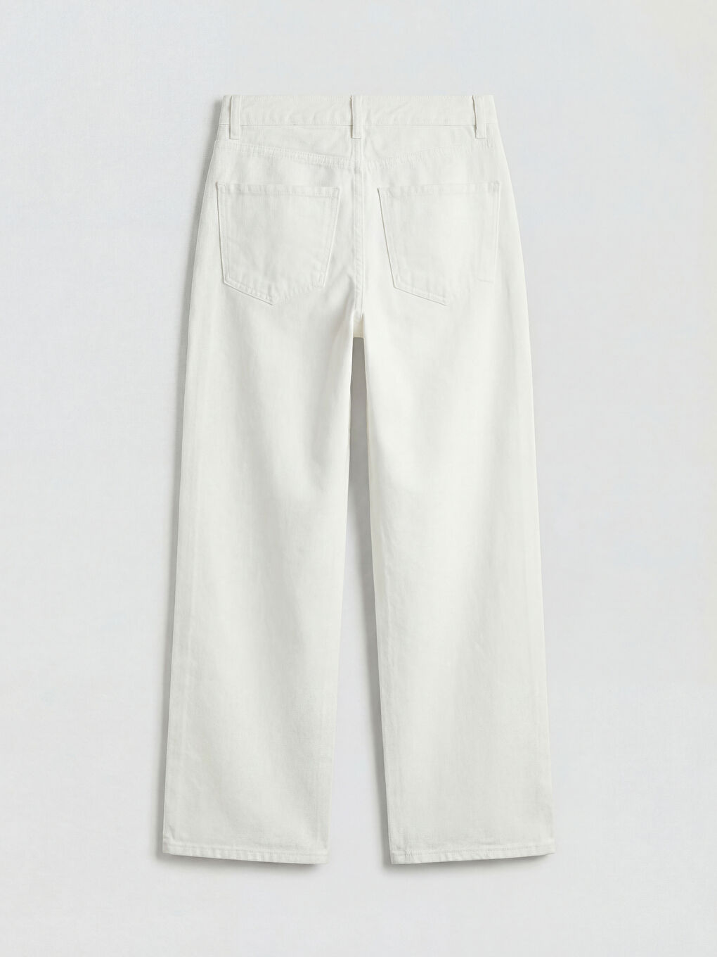 Beyaz Straight Fit Kadın Jean Pantolon-1