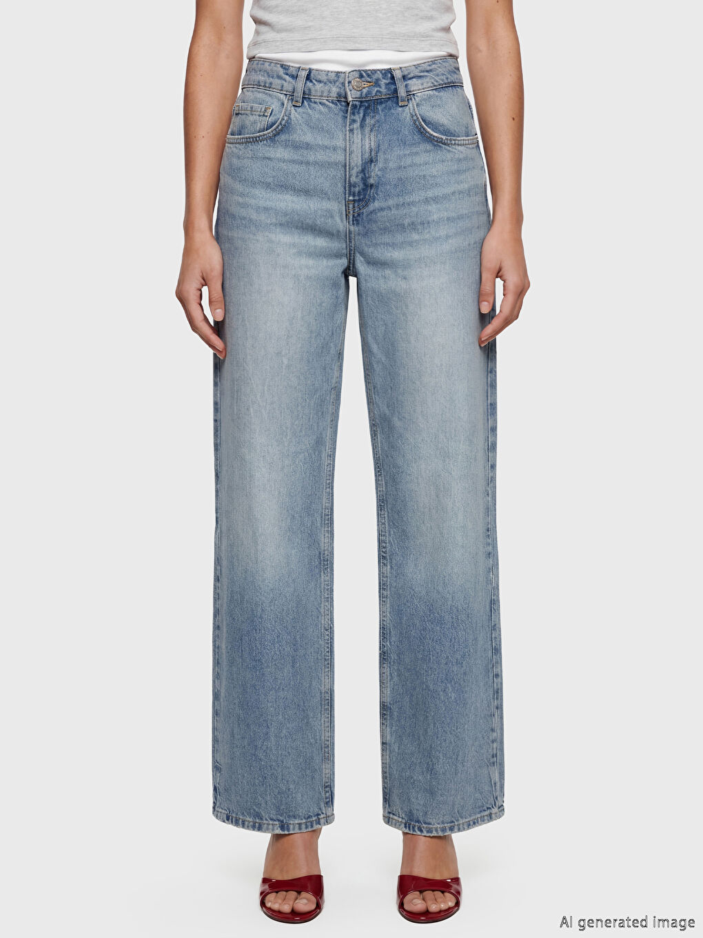 тік пішімді әйелдер джинсы шалбары-1