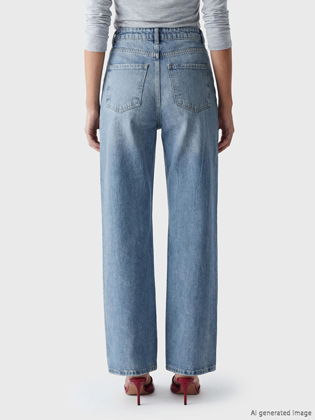 тік пішімді әйелдер джинсы шалбары-3