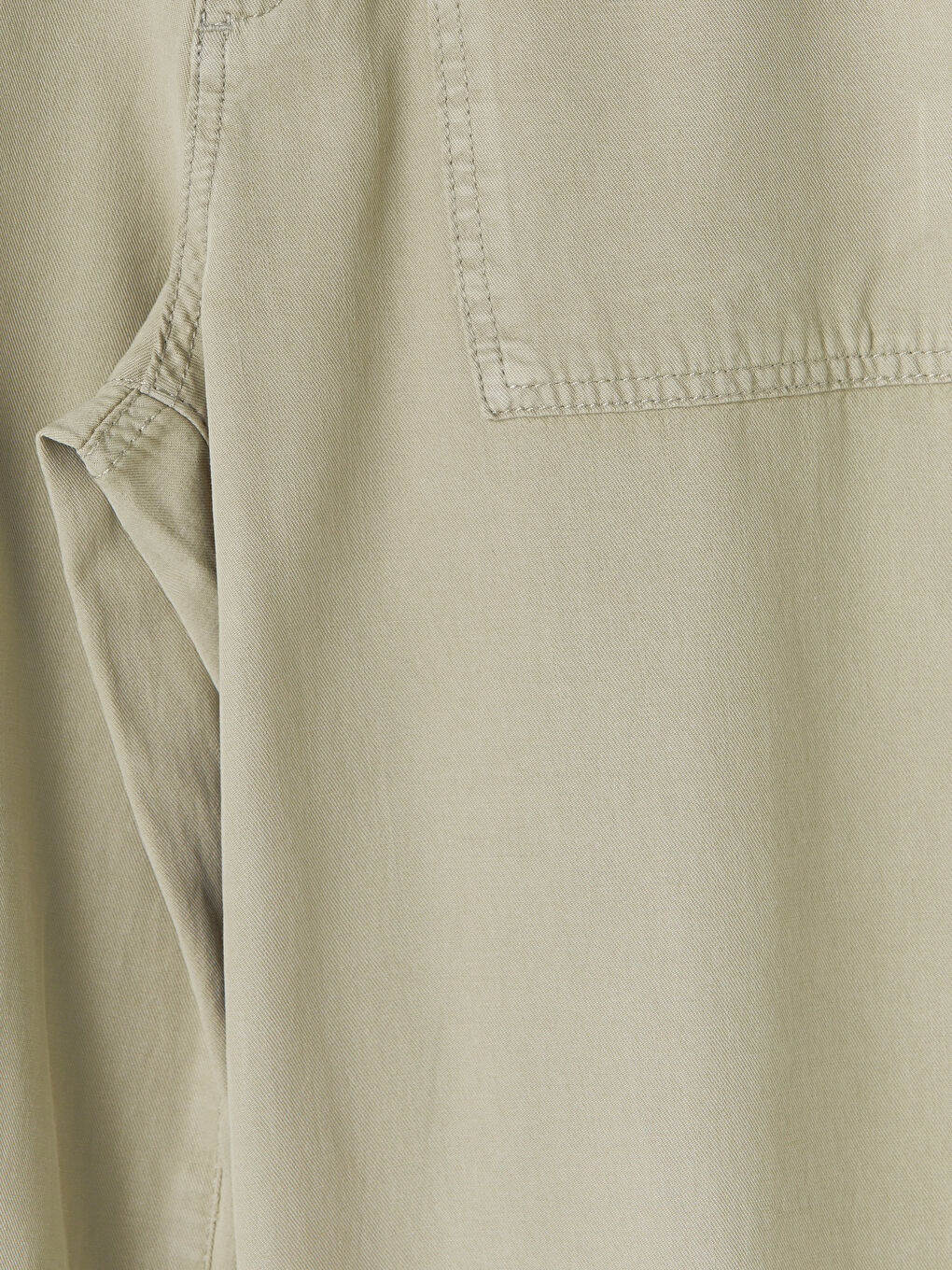 Haki Yüksek Bel Wideleg Kadın Jean Pantolon-2