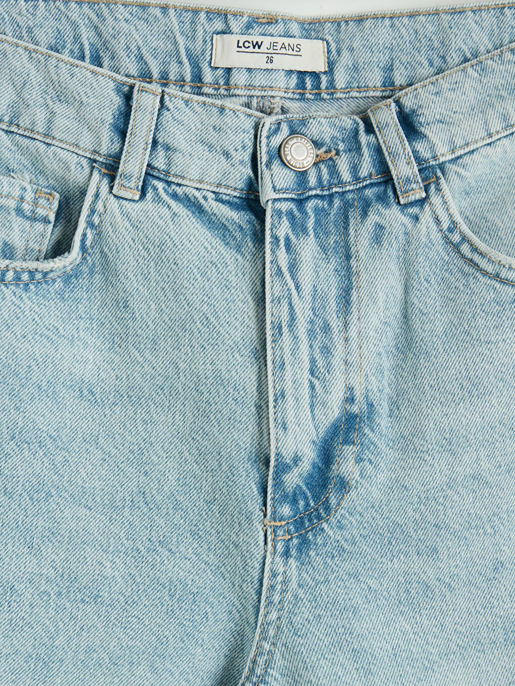 İndigo Yüksek Bel Bermuda Fit Kadın Jean Şortolon-6