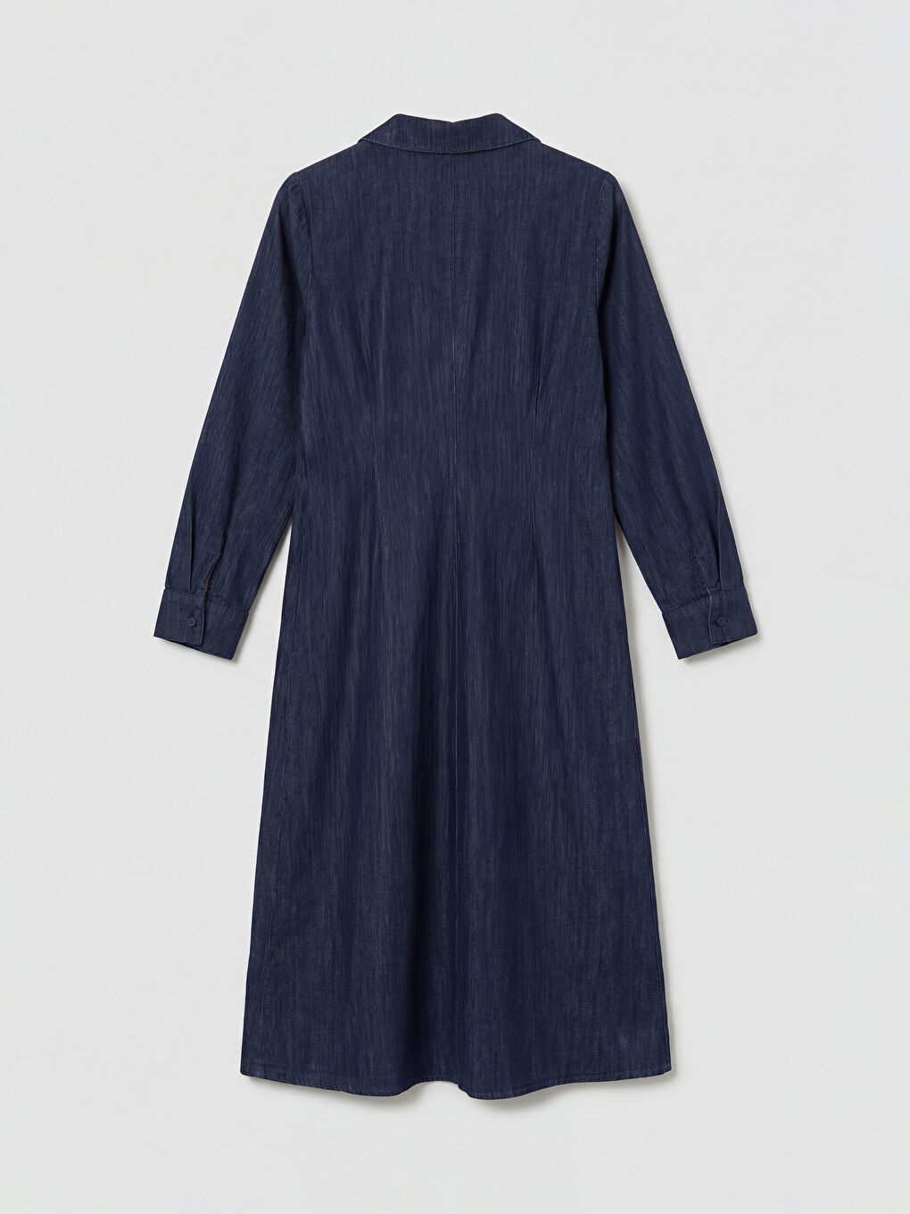 İndigo Kruvaze Yaka Jean Elbise-1