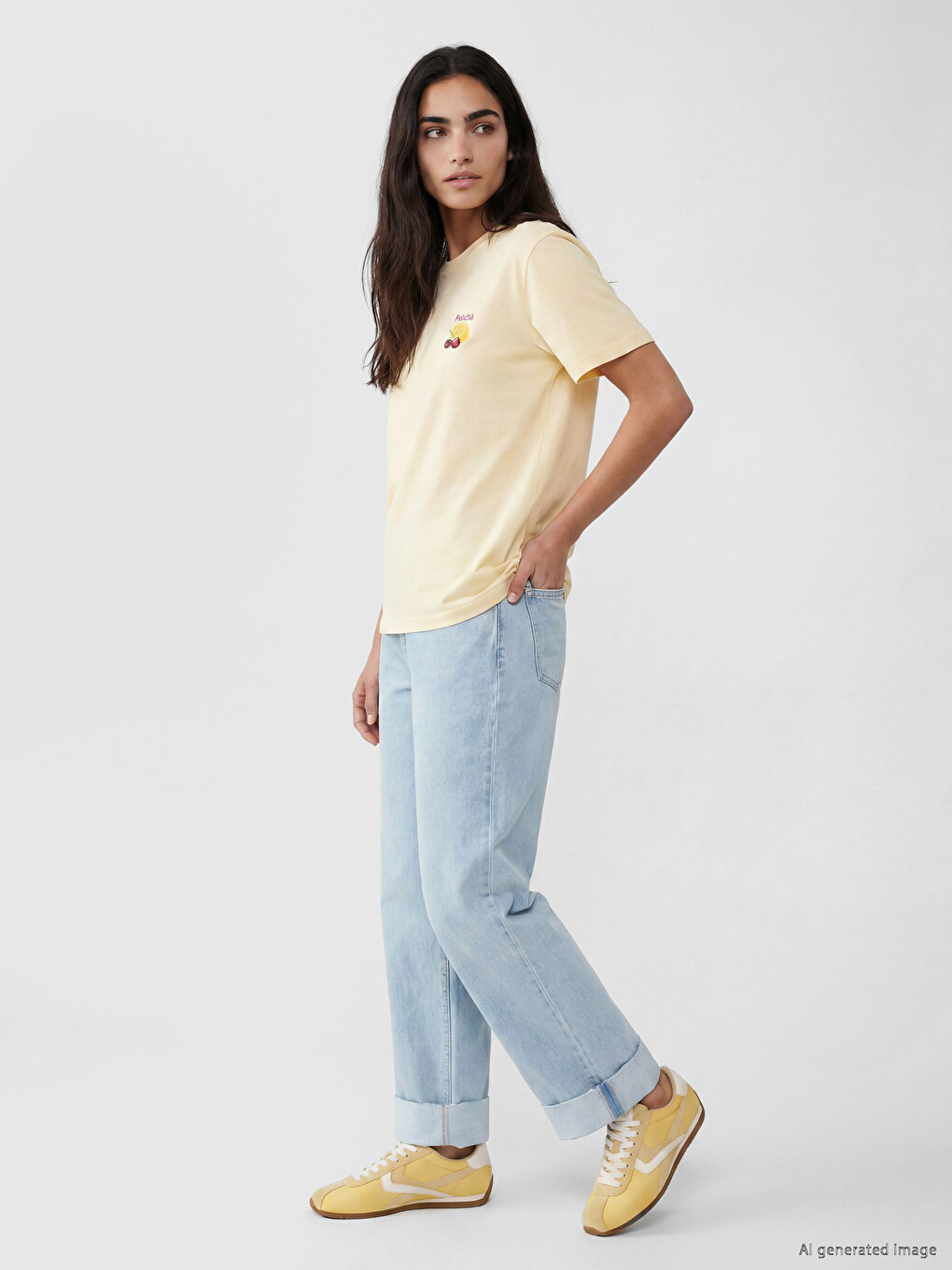 Crew Neck Printed Women's T-Shirt-1