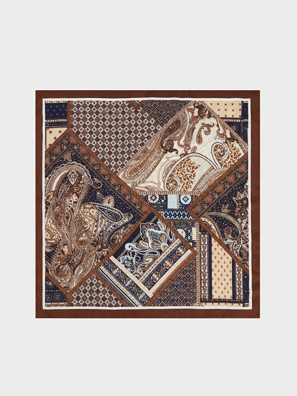 Kahverengi Desenli Kadın Bandana-1
