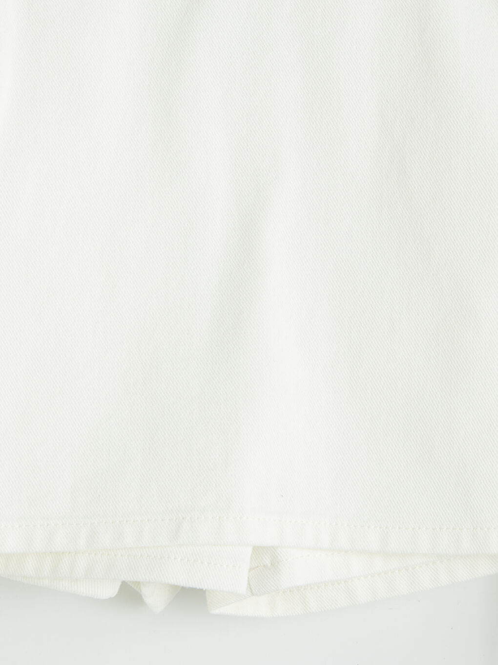 Beyaz Standart Fit Jean Şort Etek-2