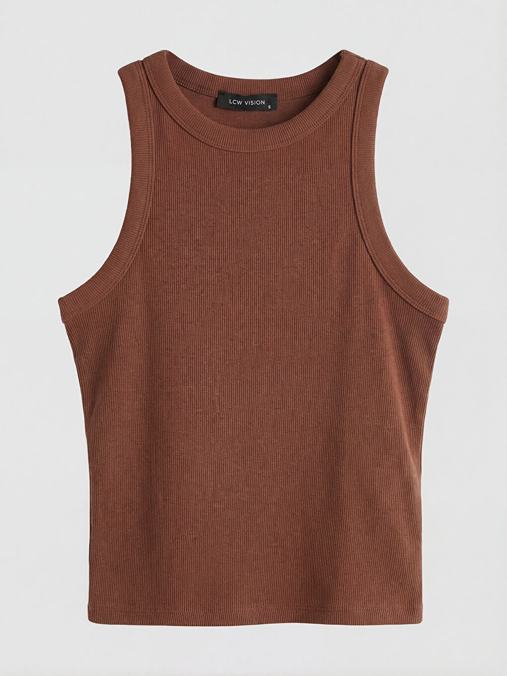 Kahverengi Bisiklet Yaka Kadın Atlet	