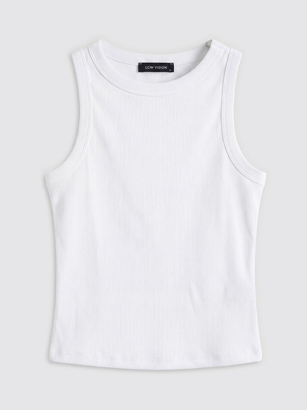 Beyaz Bisiklet Yaka Kadın Atlet	-4