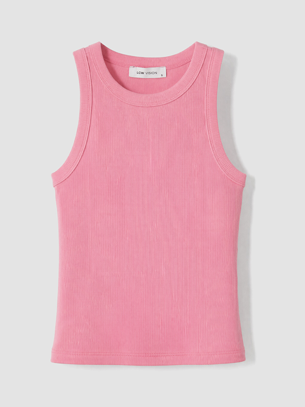Pembe Bisiklet Yaka Kadın Fitilli Atlet