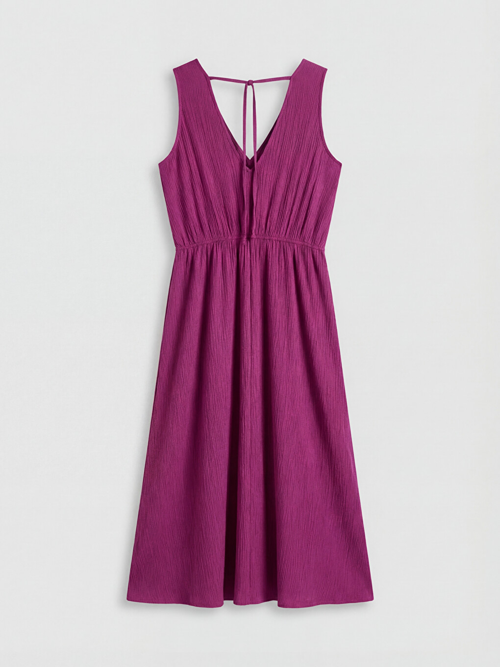 V Neck A Form Textured Dress-5