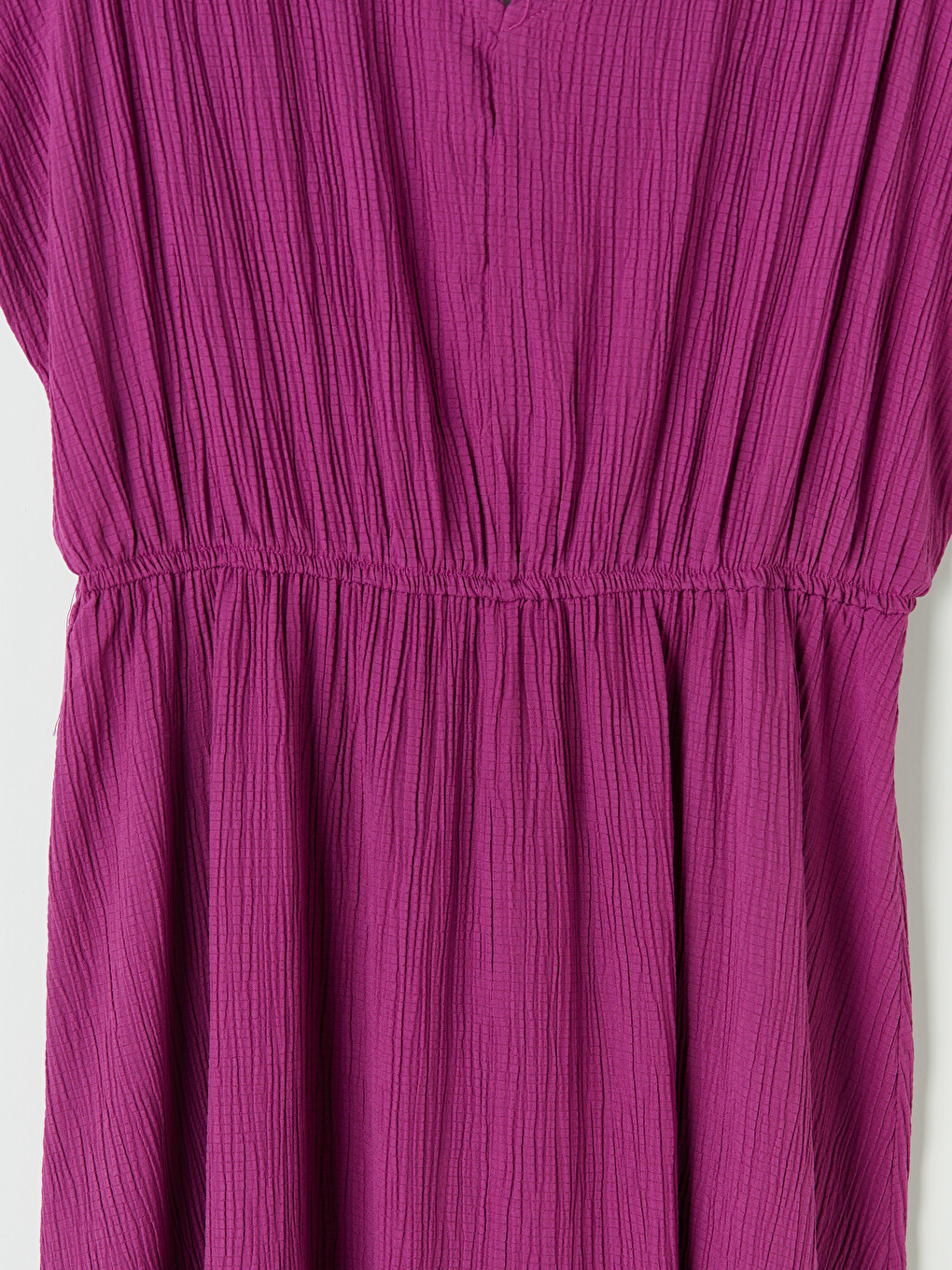 V Neck A Form Textured Dress-6