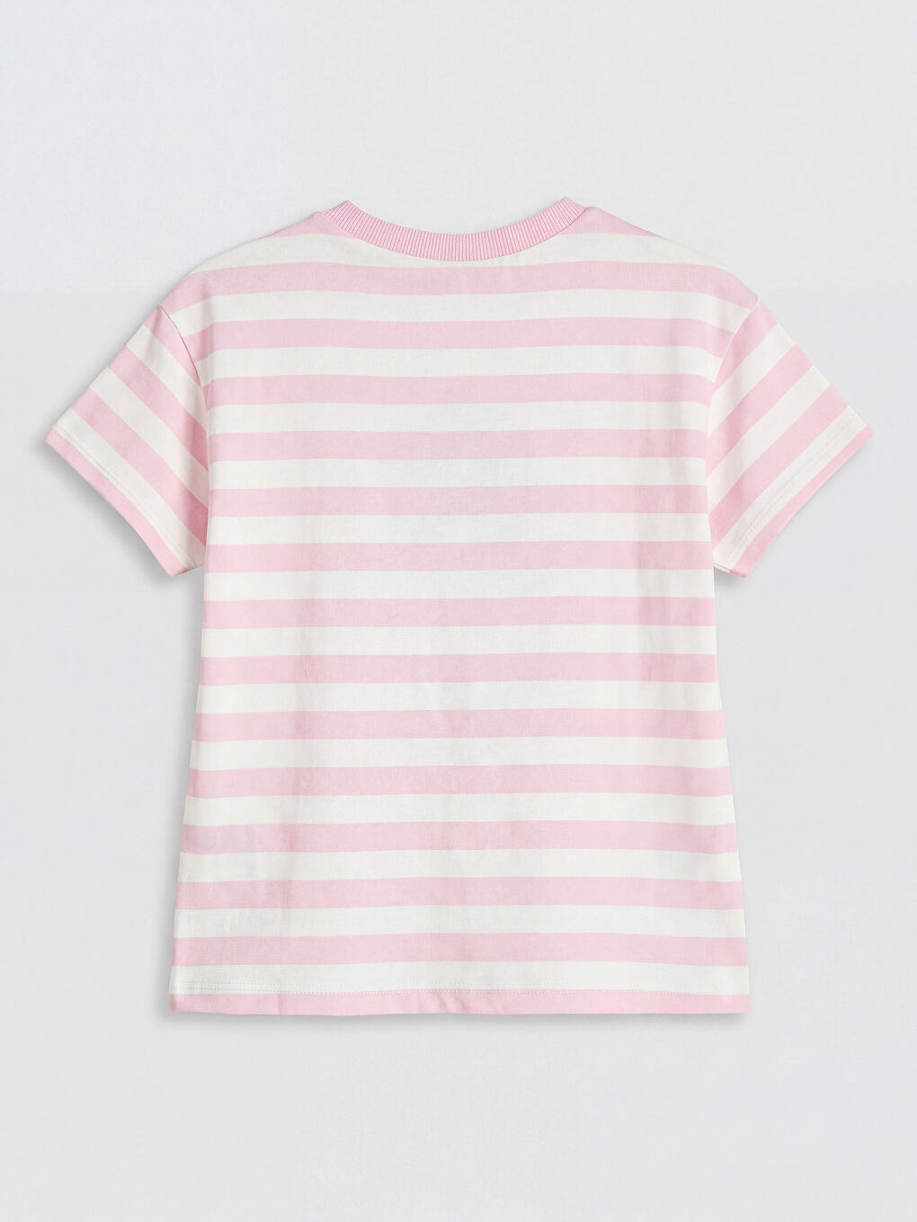 Pembe Bisiklet Yaka Baskılı Kız Çocuk Tişört 2'li-2