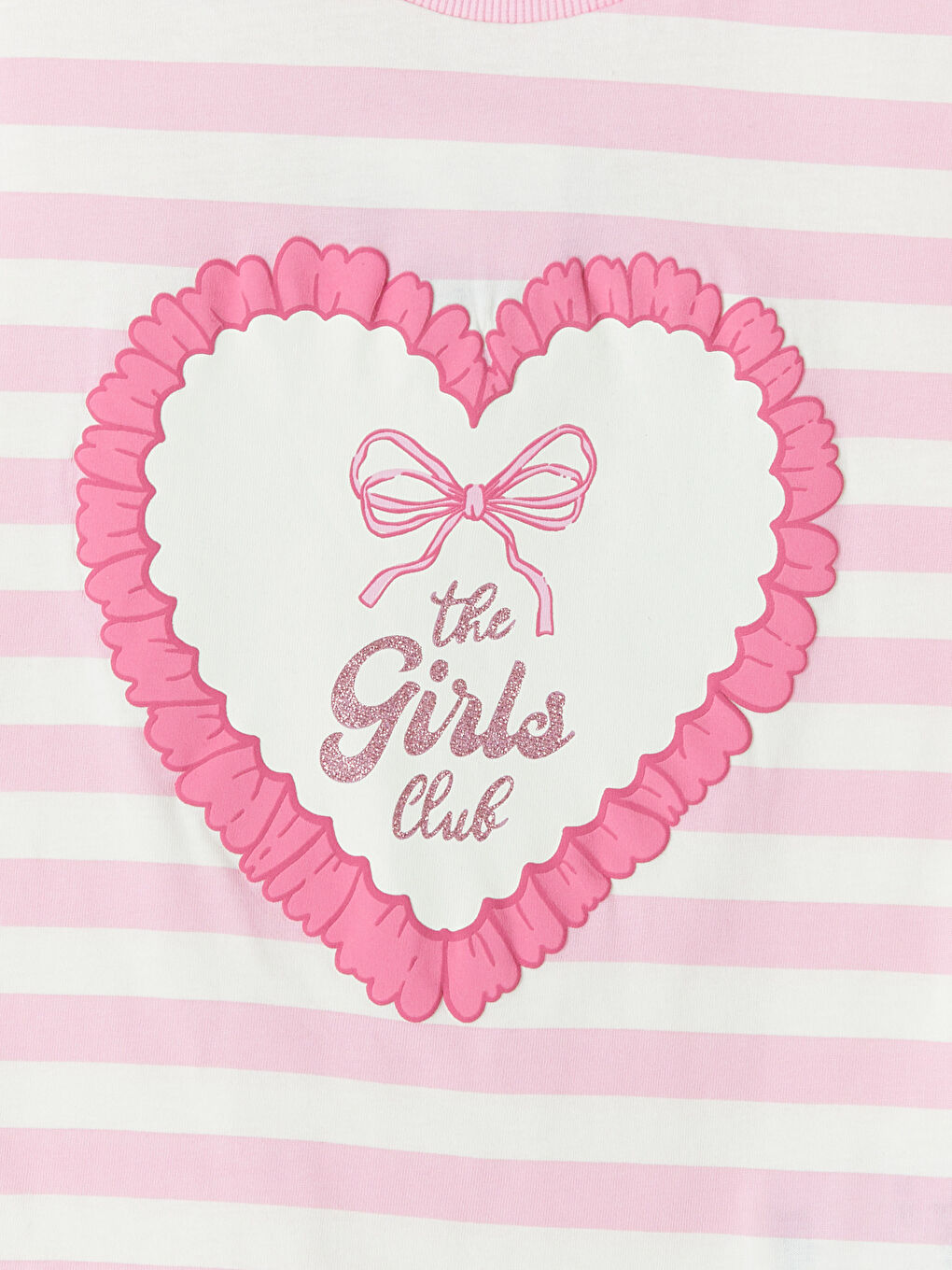 Pembe Bisiklet Yaka Baskılı Kız Çocuk Tişört 2'li-5