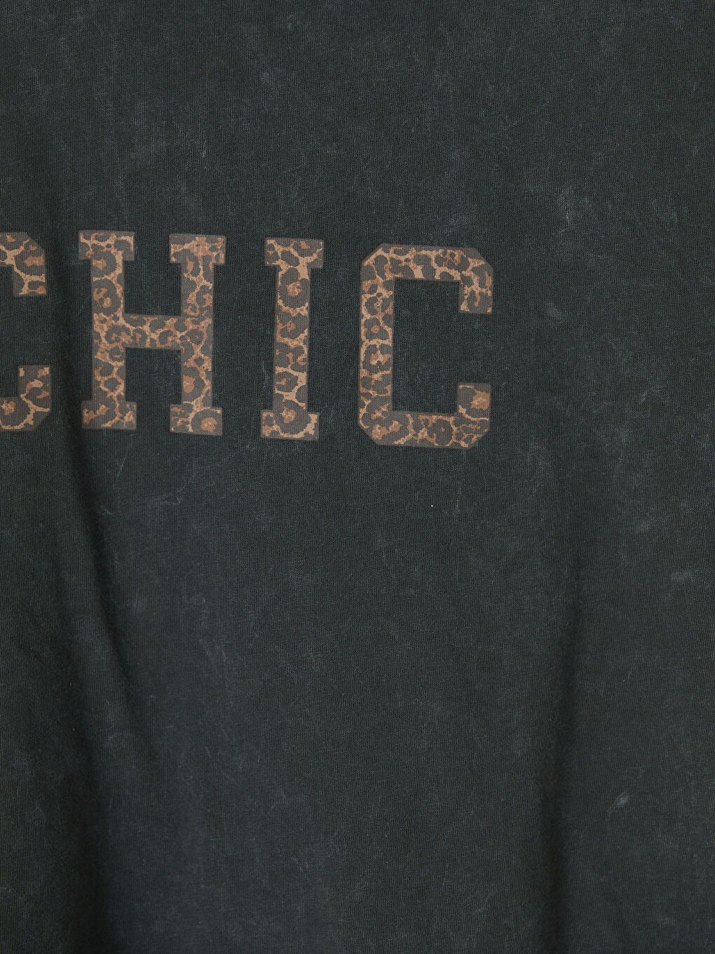 Antrasit Bisiklet Yaka Baskılı Kadın Tişört-2