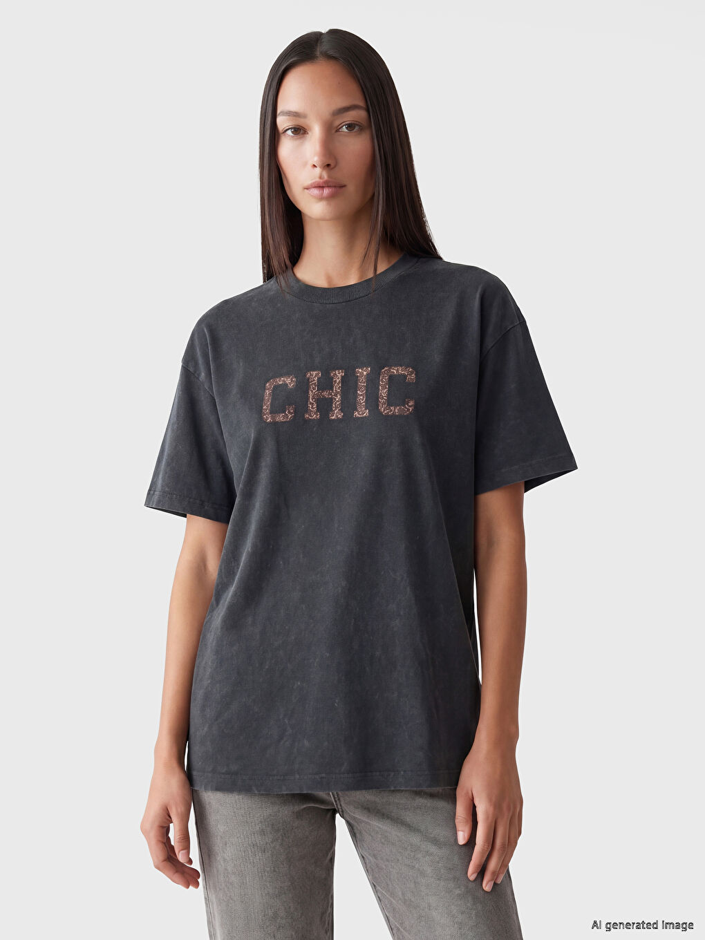 Crew Neck Printed Women's T-Shirt