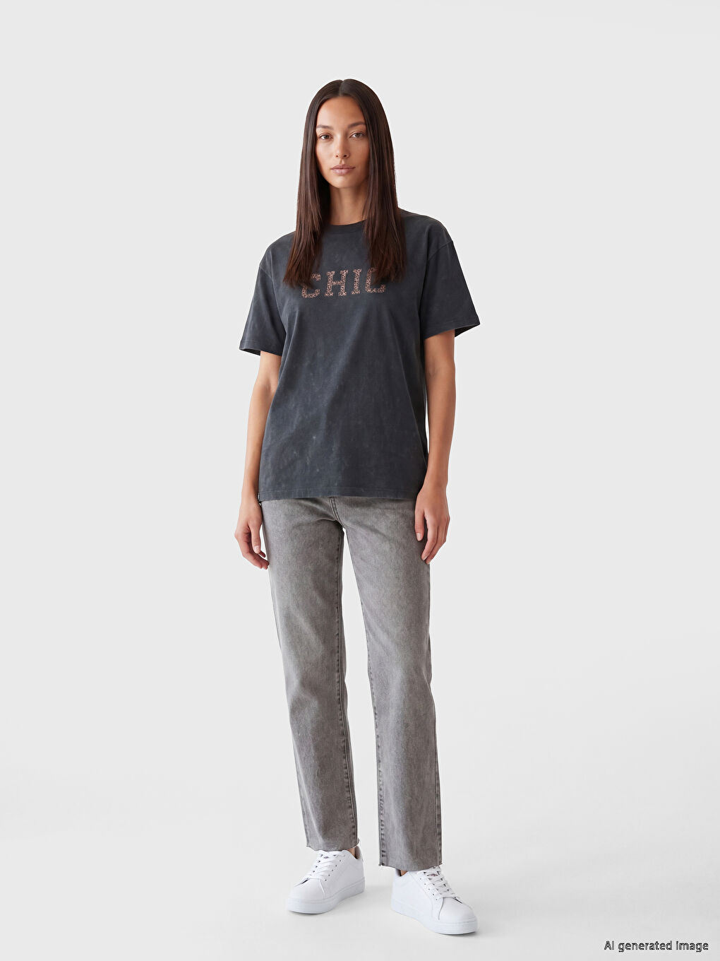 Crew Neck Printed Women's T-Shirt-1