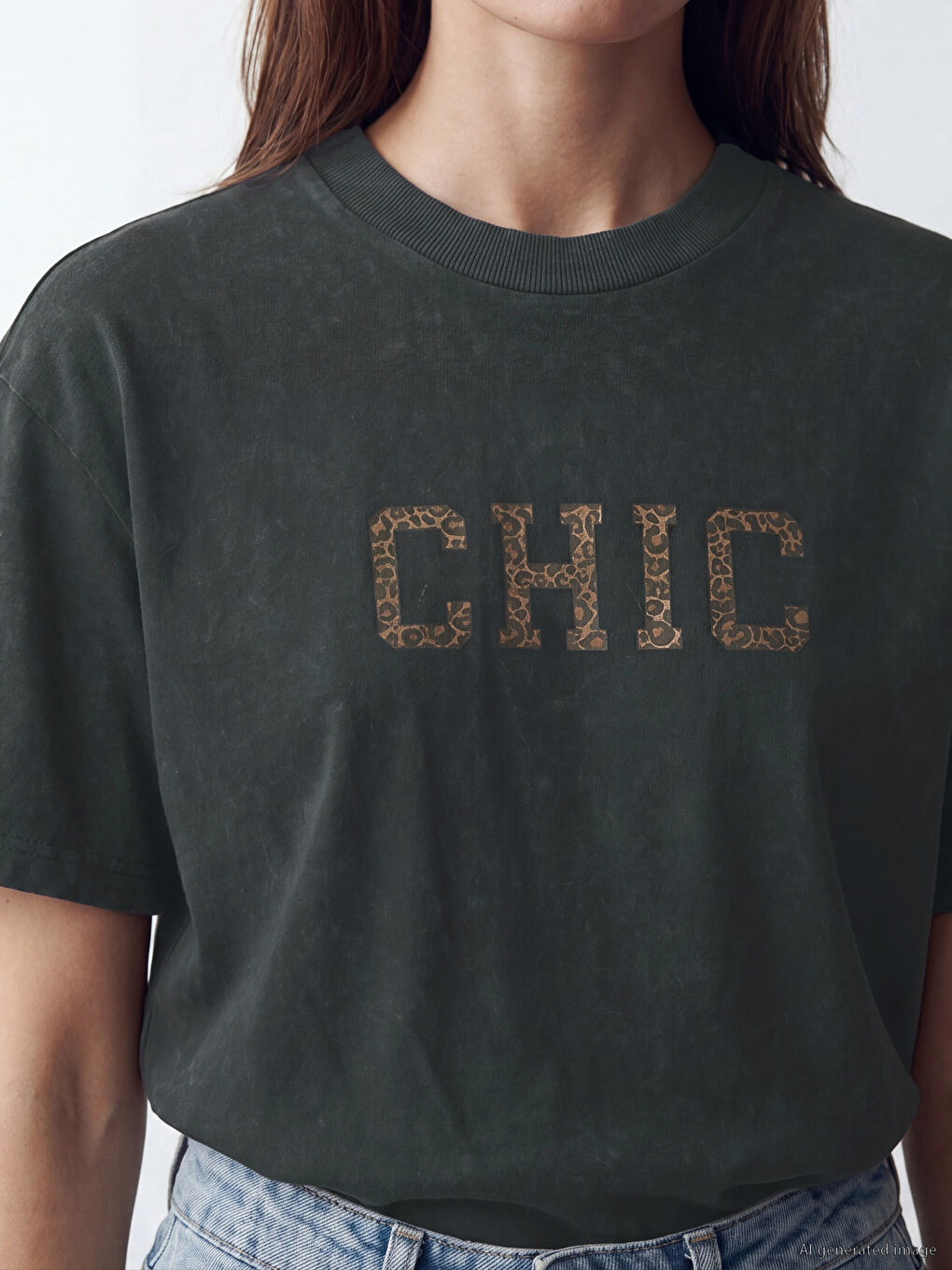 Crew Neck Printed Women's T-Shirt-2