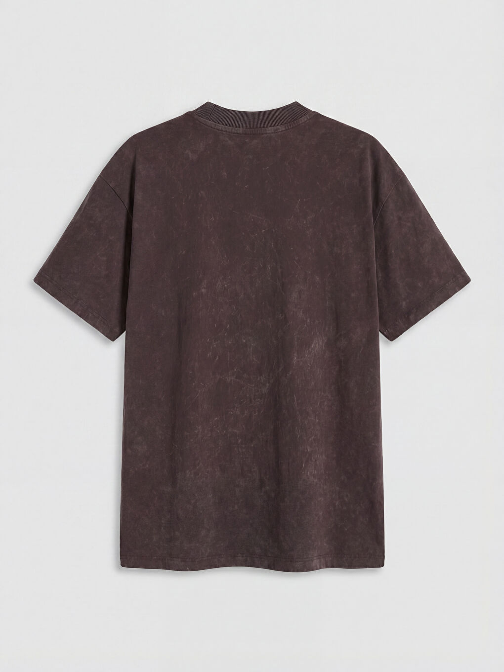 Kahverengi Bisiklet Yaka Baskılı Kadın Tişört-1