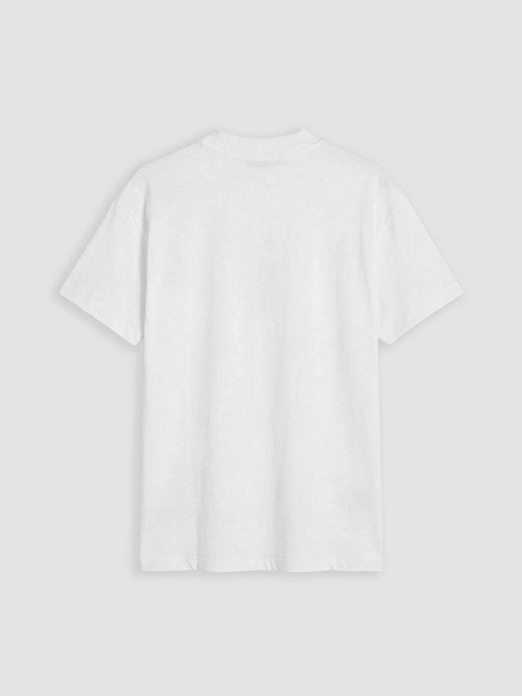 Ekru Bisiklet Yaka Baskılı Kadın Tişört-1