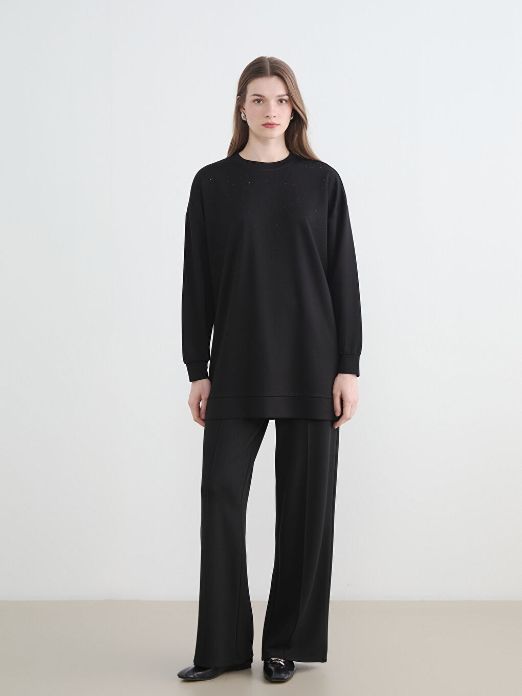 Siyah Beli Lastikli Kadın Eşofman Altı	