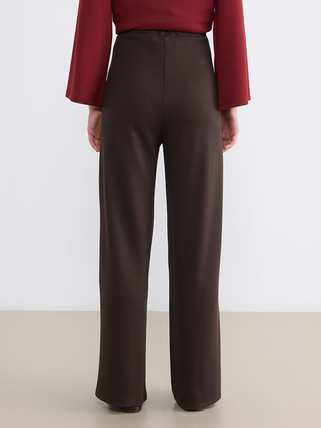 Kahverengi Beli Lastikli Kadın Eşofman Altı-3