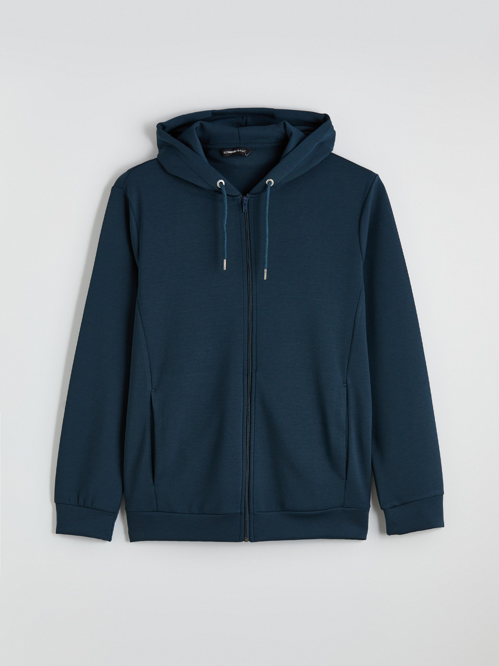 Petrol Kapüşonlu Erkek Soft Touch Fermuarlı Sweatshirt-4