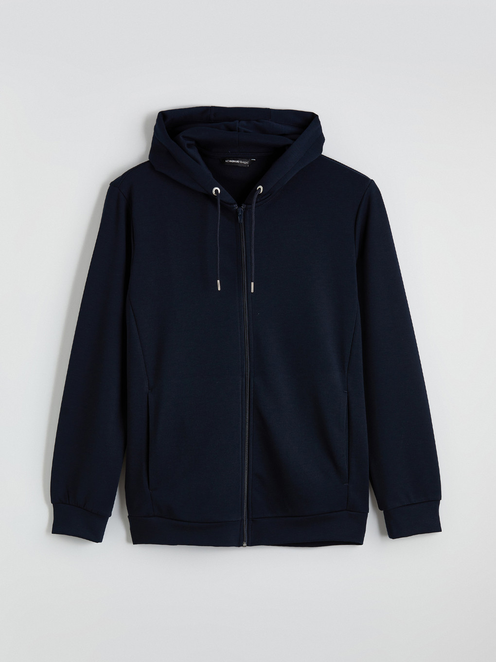 Lacivert Kapüşonlu Erkek Soft Touch Fermuarlı Sweatshirt-4