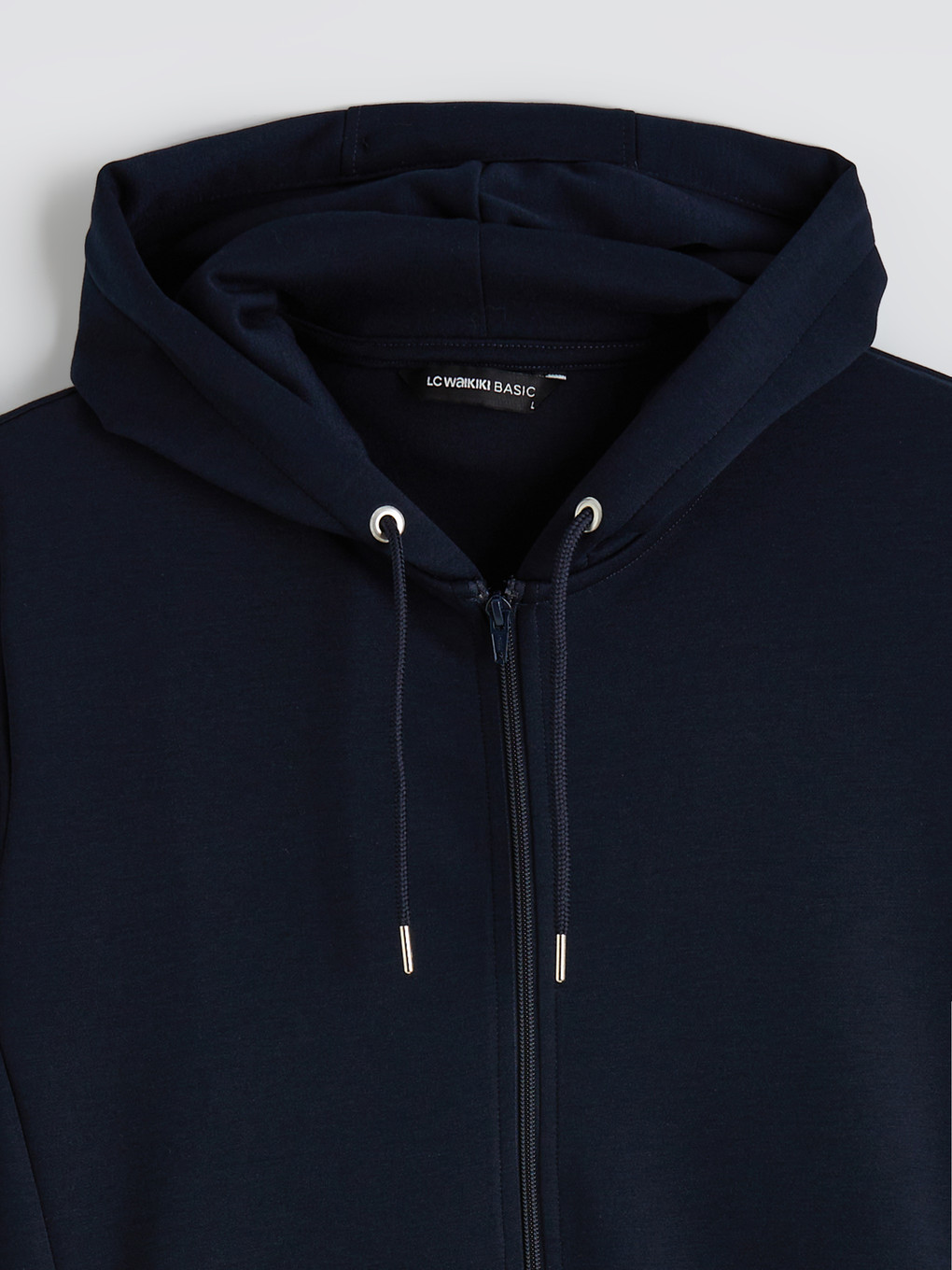 Lacivert Kapüşonlu Erkek Soft Touch Fermuarlı Sweatshirt-5