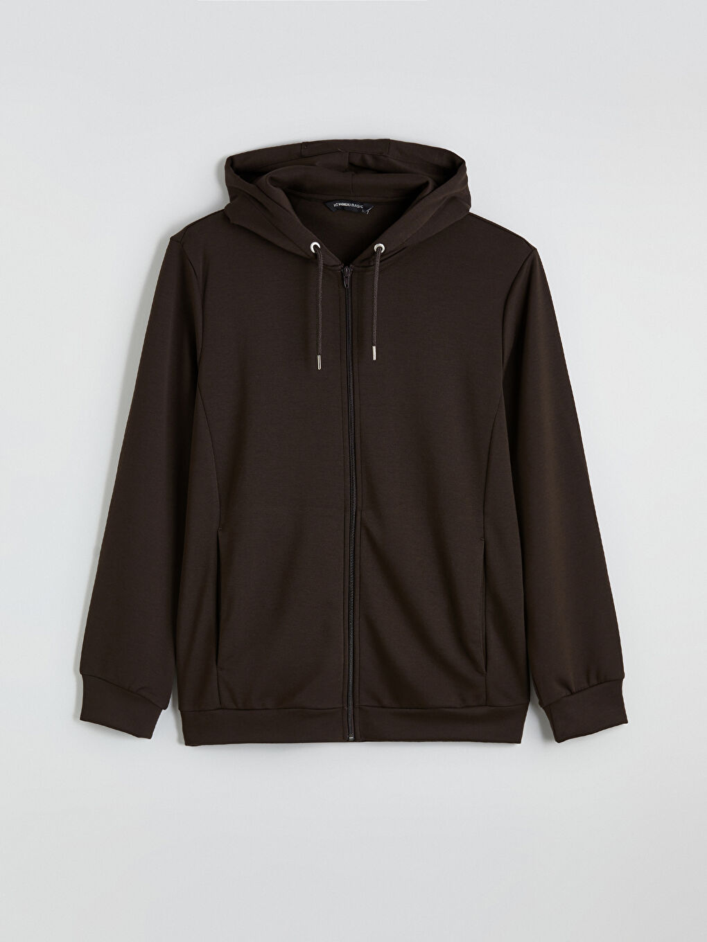 Kahverengi Kapüşonlu Erkek Soft Touch Fermuarlı Sweatshirt-4