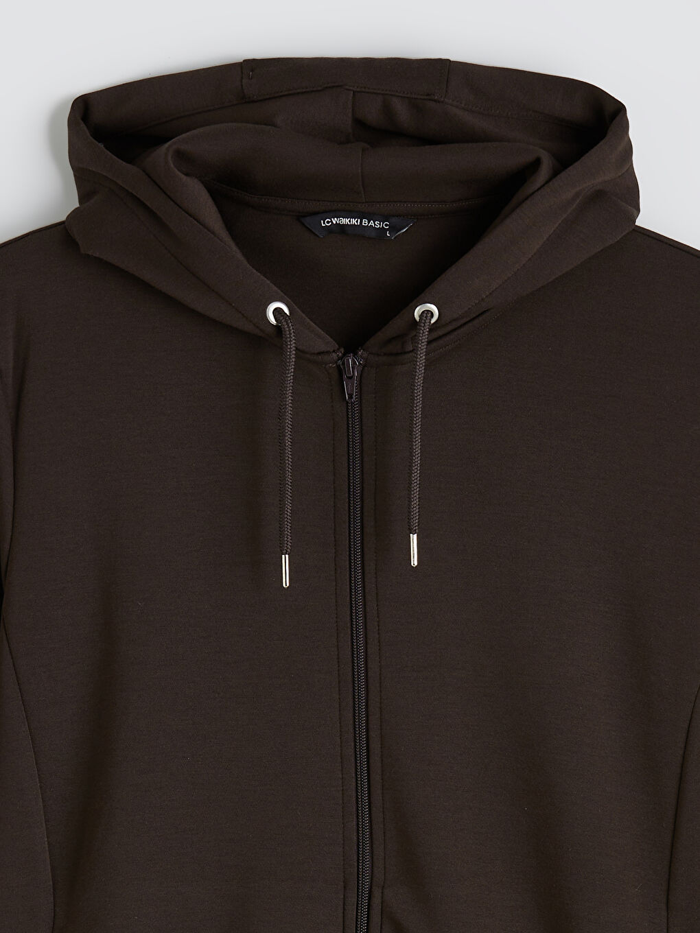 Kahverengi Kapüşonlu Erkek Soft Touch Fermuarlı Sweatshirt-5