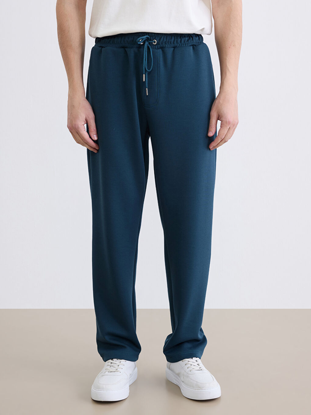 Petrol Standart Kalıp Soft Touch Erkek Eşofman Altı-1