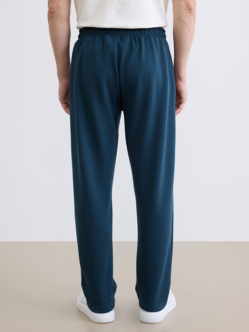 Petrol Standart Kalıp Soft Touch Erkek Eşofman Altı-3