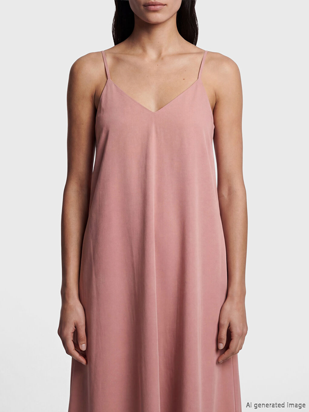V Neck Strappy A-Line Dress-2