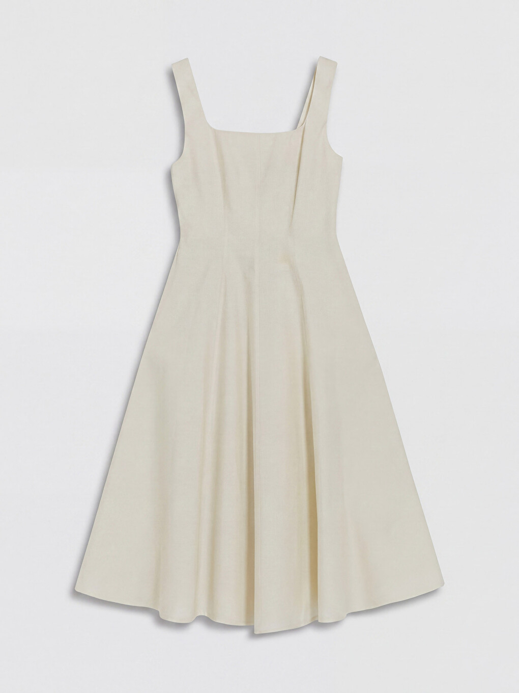 Rochie din poplin cu talie mulată și guler pătrat-4
