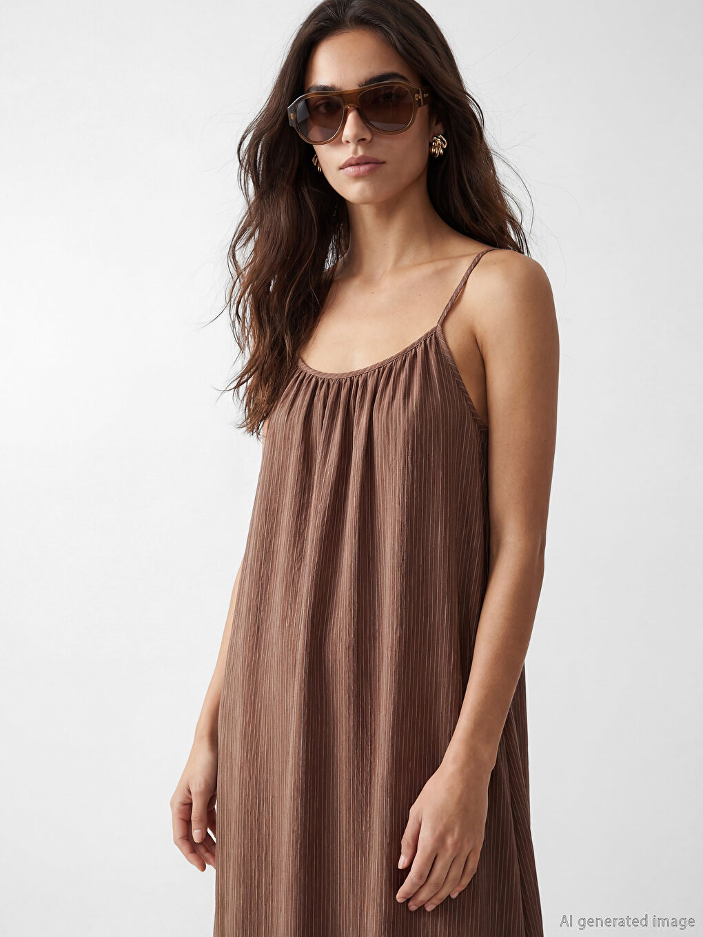 U Neck Strappy A Form Dress-1