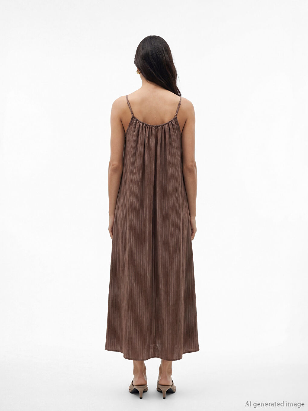 U Neck Strappy A Form Dress-3