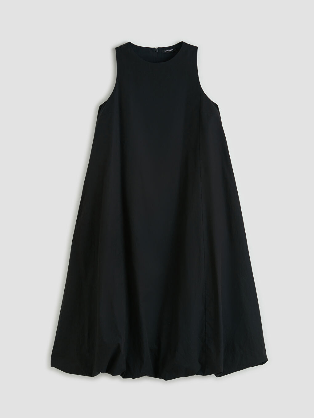 Ausschnitt A-Form Popeline Kleid-3