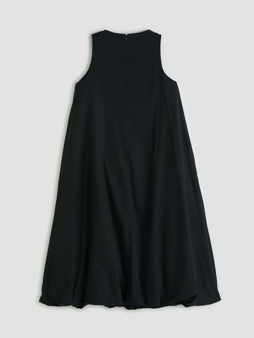 Ausschnitt A-Form Popeline Kleid-4