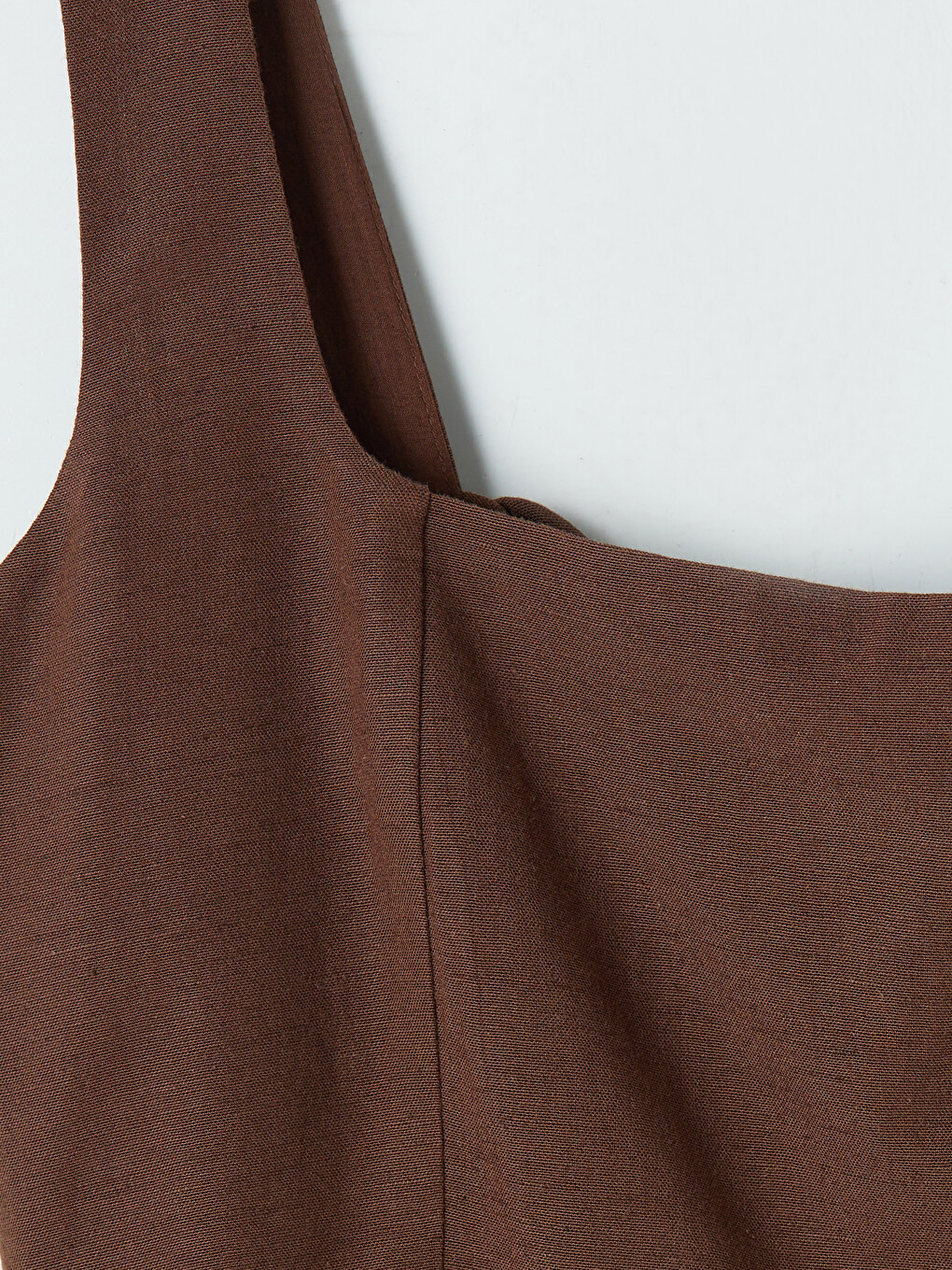 Square Neck Linen Blend Dress-6