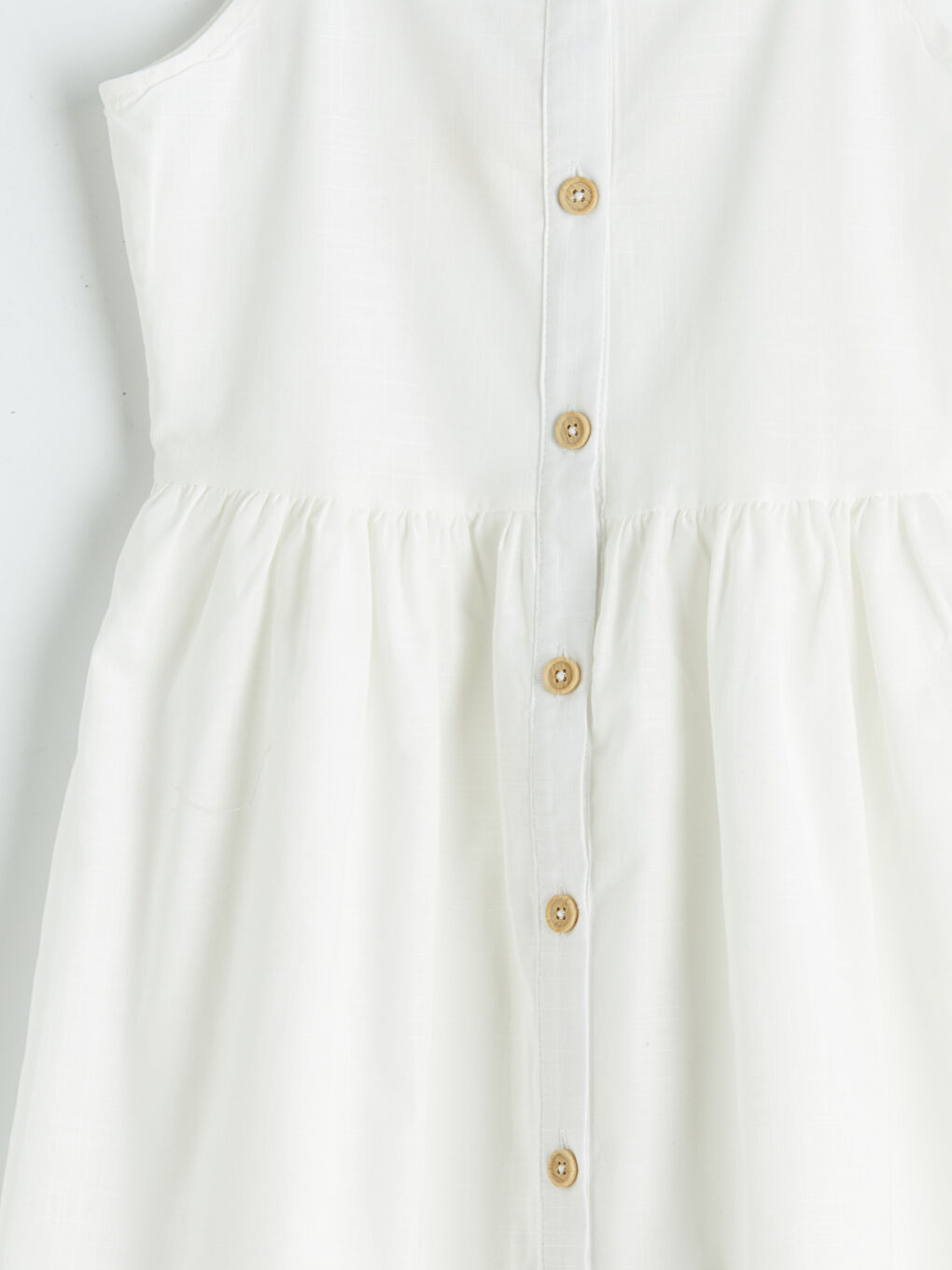 Square Neck Girls' Poplin Dress-2