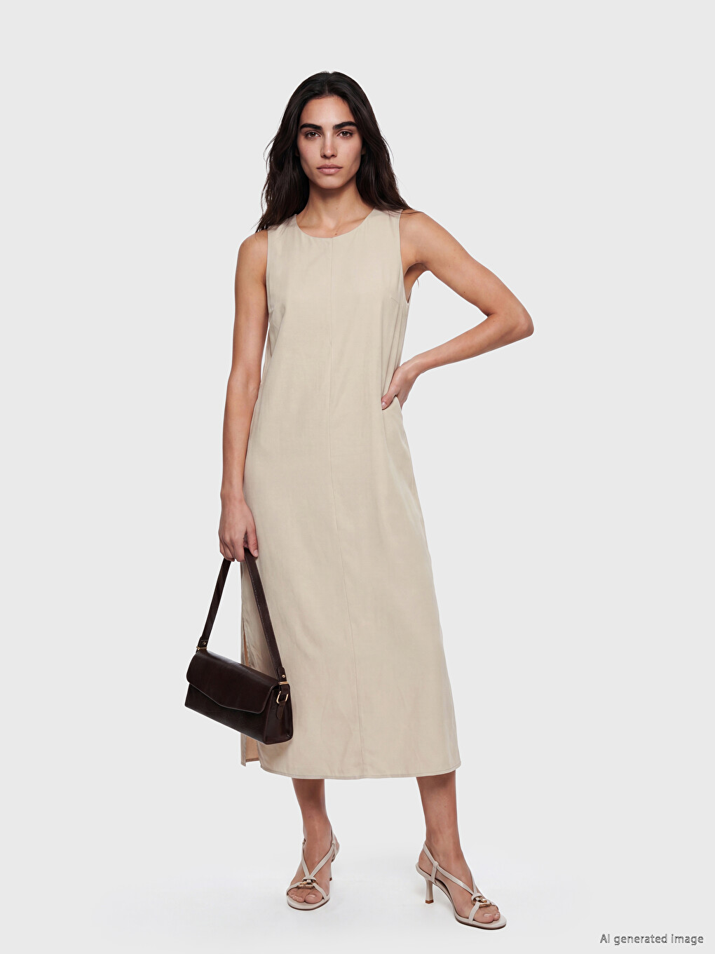 Woman Beige Dress