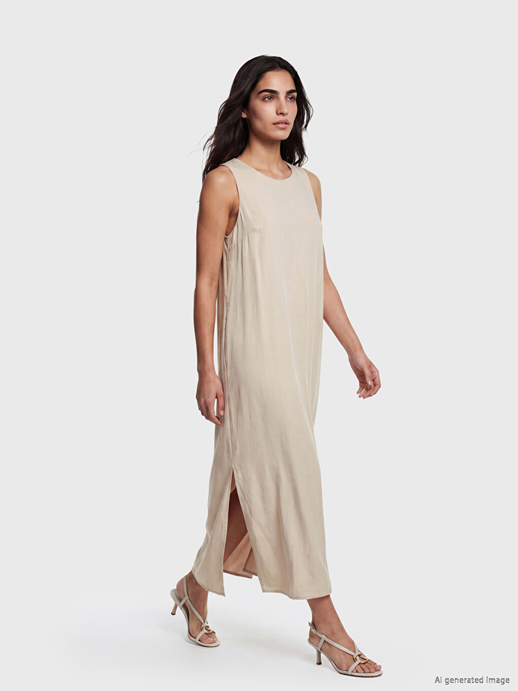 Woman Beige Dress-1