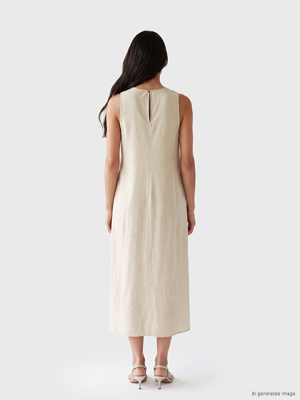 Woman Beige Dress-3