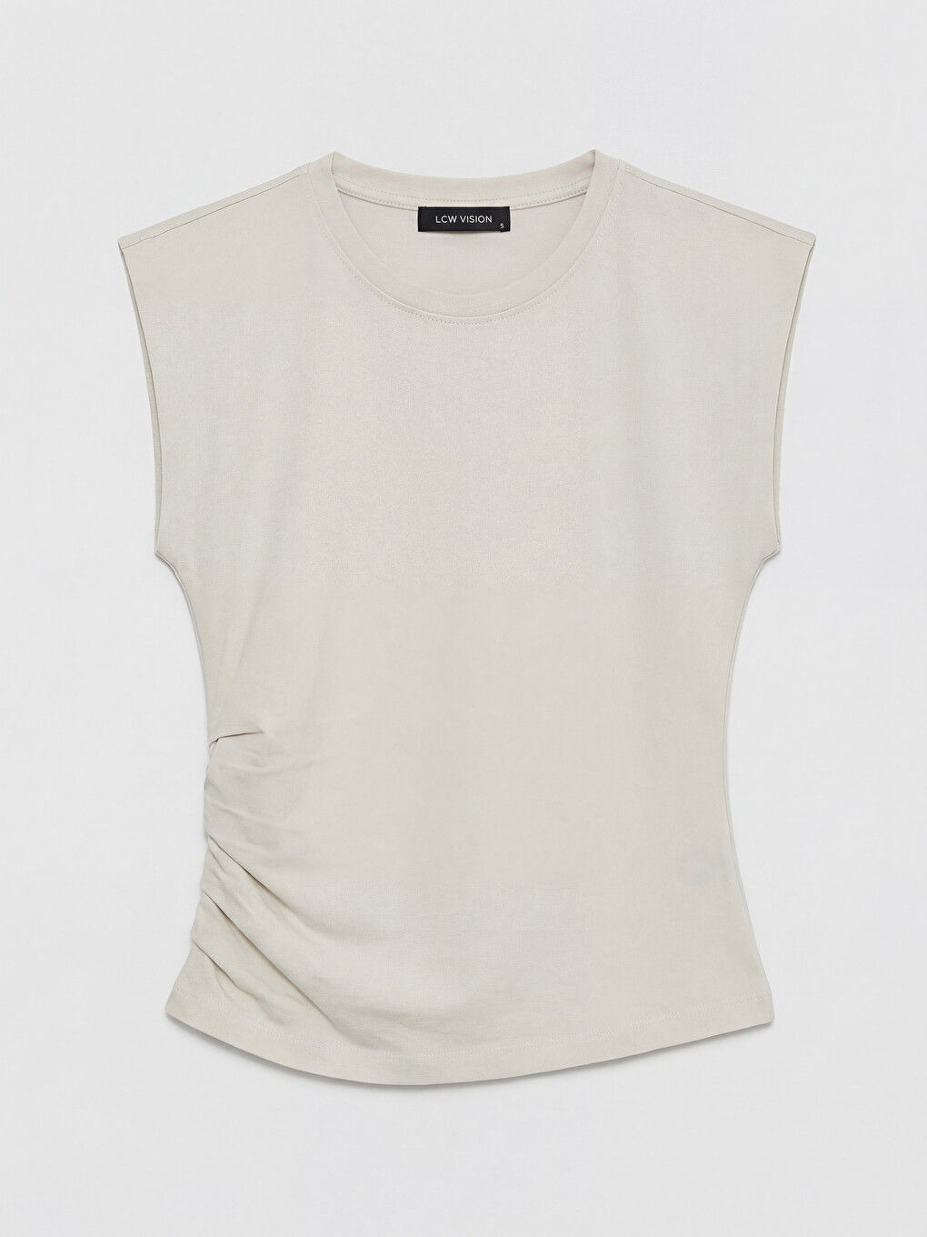 Bluza sa okruglim izrezom i naborima-4