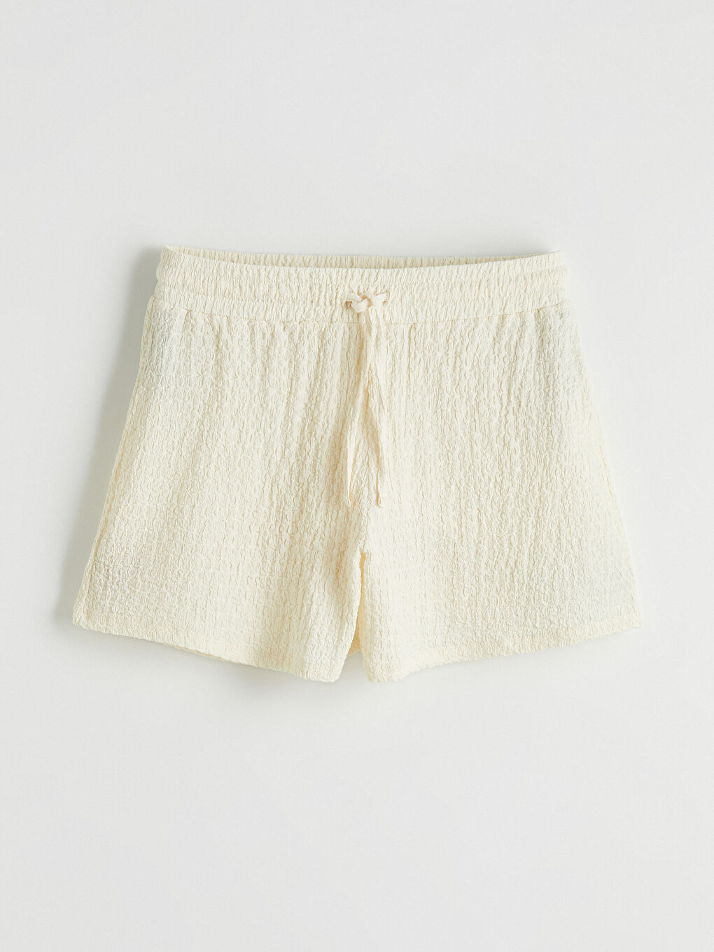 Elastic Waist Textured Women's Shorts-4
