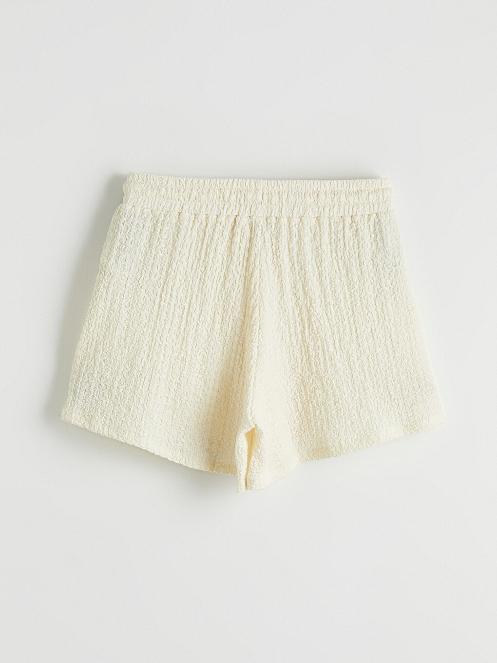 Elastic Waist Textured Women's Shorts-6