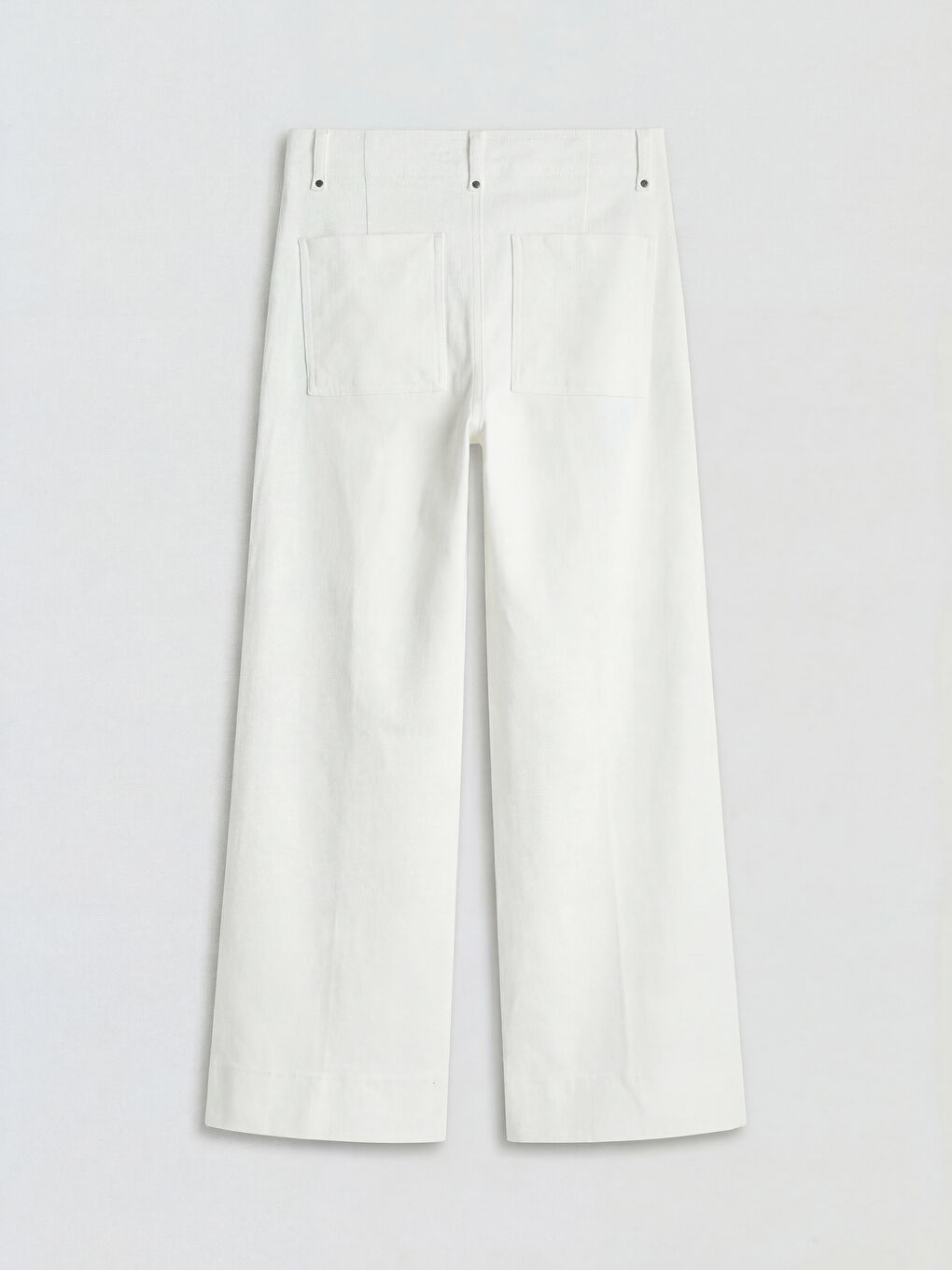 Ekru Wideleg Fit Kadın Jean Pantolon-1