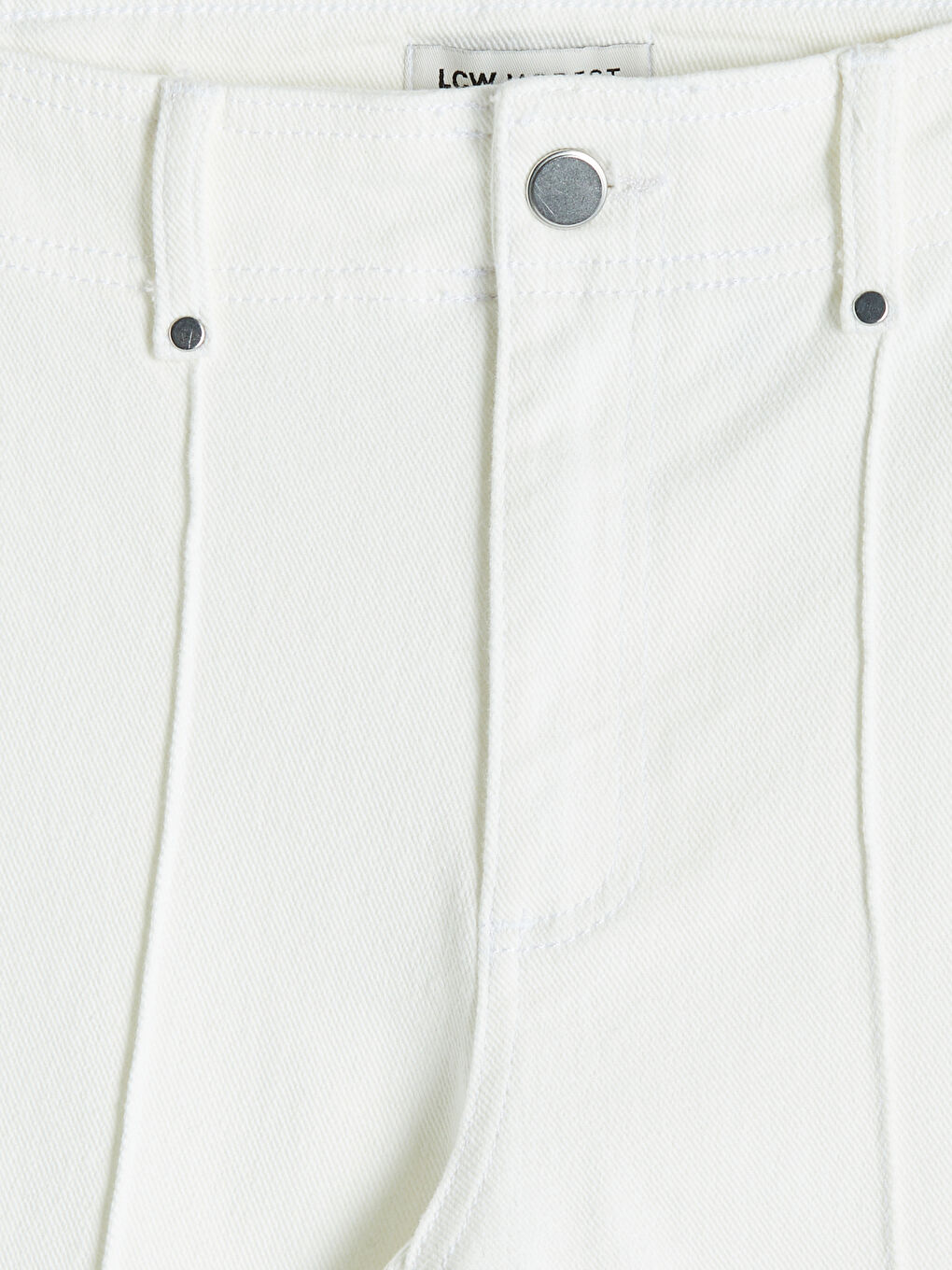 Ekru Wideleg Fit Kadın Jean Pantolon-2